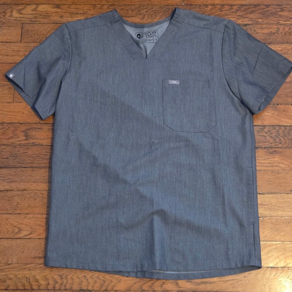 fis graphite/grey scrubs- catarina small and high waited isabel wide leg- large